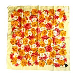 NWT Yves Saint Laurent Floral Scarf – Silk & Cotton Blend – 21" Square